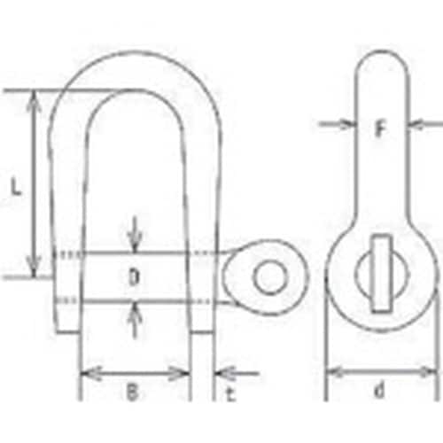 水本 ステンレス 半丸シャックル 長さ21mm 内