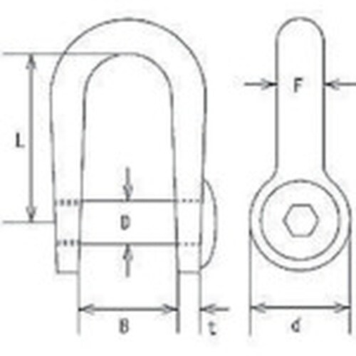 水本 ステンレス 沈み半丸シャックル 長さ21mm