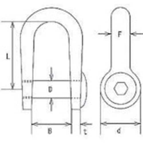水本 ステンレス 沈み半丸シャックル 長さ25mm