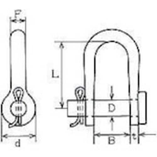 水本 ステンレス ワリピン式半丸シャックル 長さ2