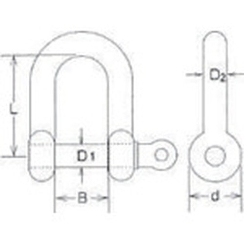 水本 ステンレス ネジシャックル 呼び4mm 長さ