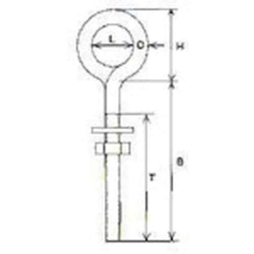 水本 ステンレス ロングアイボルト 捻長55mm