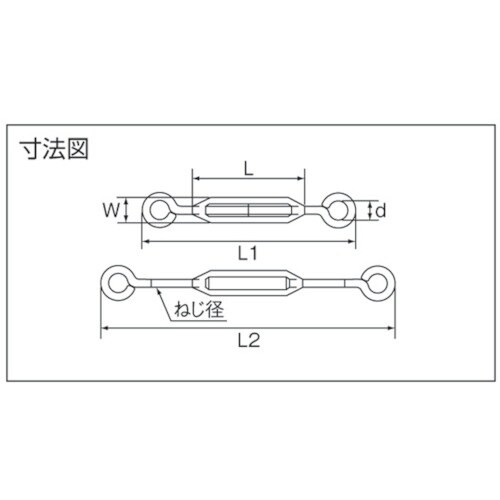 水本 ステンレス 枠式ターンバックル(アイ&アイ)