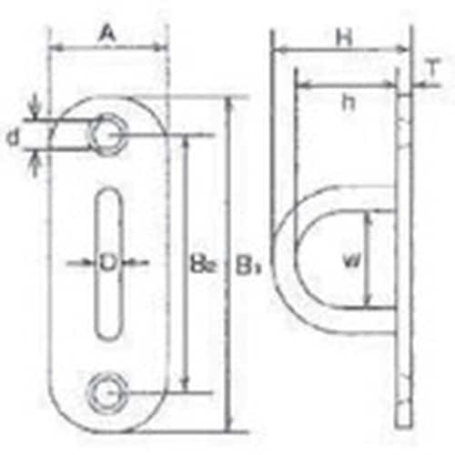 水本 アイプレート ステンレス パッドアイ 12m
