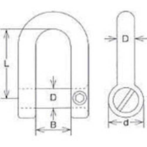 水本 ステンレス ネジ止め沈みシャックル 長さ64