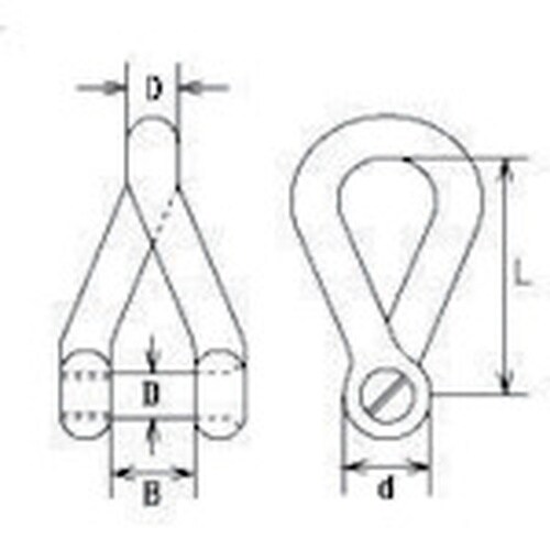 水本 ステンレス 沈みヒネリシャックル 長さ61m