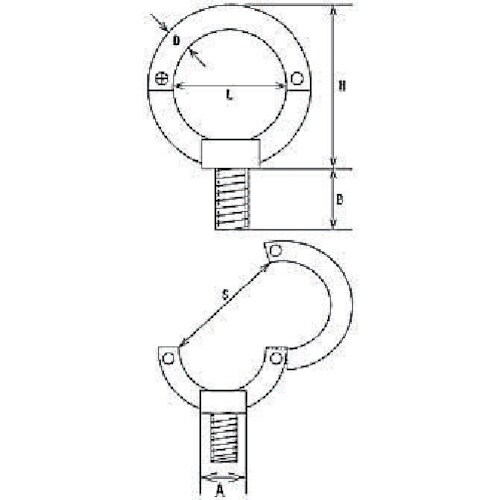 水本 ステンレス オープンアイボルトブネジ 捻子径