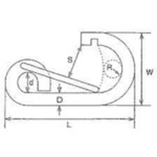 水本 ステンレス R型フック 線径12mm長さ12