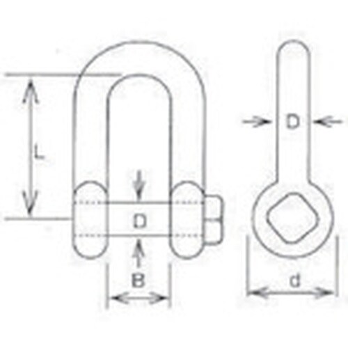 水本 ステンレス 角頭シャックル 呼び6mm ねじ