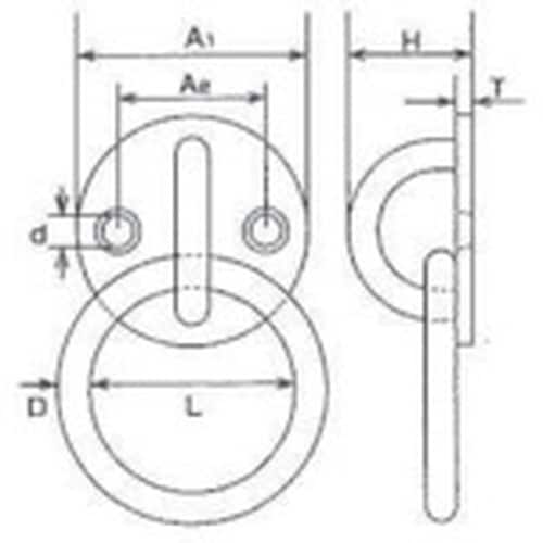 水本 ステンレス ラウンドアイ丸カン 径50mm内