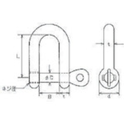 水本 ステンレス ロッキングピンシャックル 長さ2