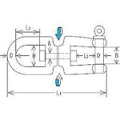 水本 ステンレス シングルシャックル 全長187m