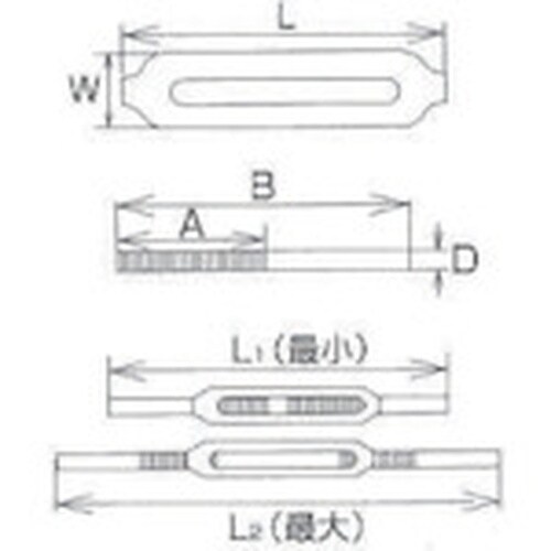 水本 ステンレス 枠式ターンバックル(ストレート&