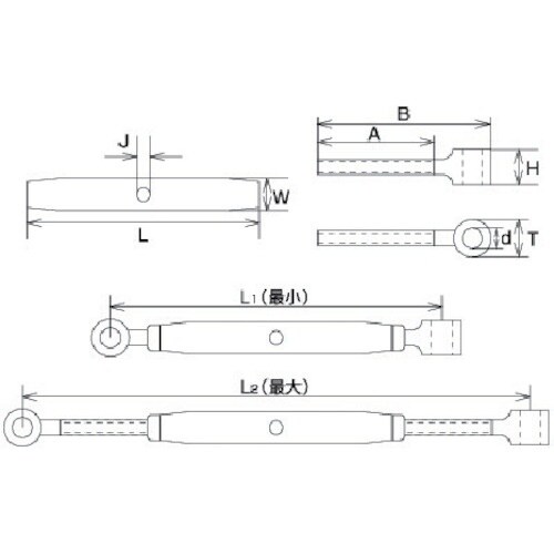 水本 ステンレス パイプターンバックル A&A 捻