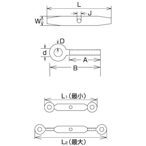 水本 ステンレス パイプターンバックル (アイ&ア
