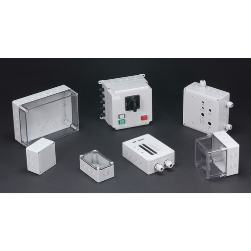 タカチ ノックアウト付防水・防塵ボックス 透明/ホ