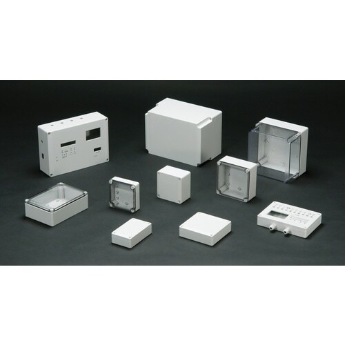 タカチ 防水・防塵ポリカボックス ホワイトグレー