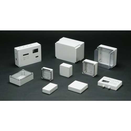 タカチ 防水・防塵ポリカボックス 透明/ホワイトグ