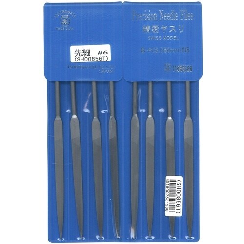 ツボサン 精密ヤスリ 8本組 先細 #6