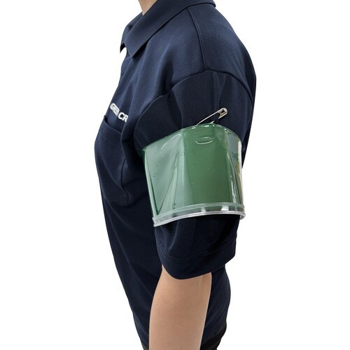 グリーンクロス 差込式ポケット腕章 緑色