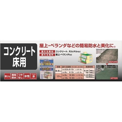 ニッぺ 水性屋上防水塗料セット 8.5kg レンガ