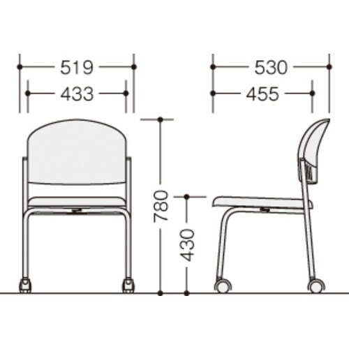 NAIKI パイプチェアー ビニールレザー張り