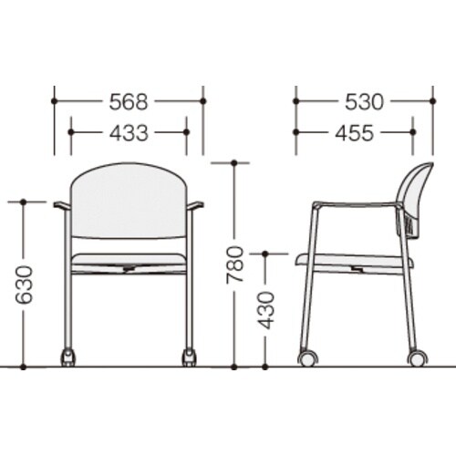 NAIKI パイプチェアー ビニールレザー張り