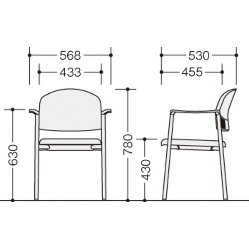 NAIKI パイプチェアー ビニールレザー張り