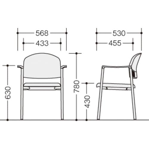 NAIKI パイプチェアー ビニールレザー張り