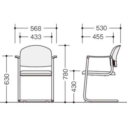NAIKI チェアー ビニールレザー張り