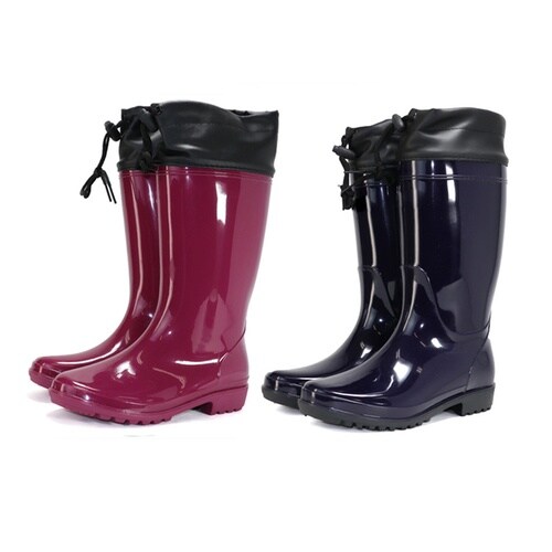 婦人フード付きブーツMワイン