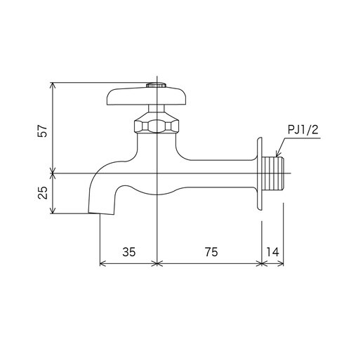 KV K2 胴長横水栓