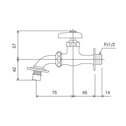 寒吐水回転給水栓ツバN付