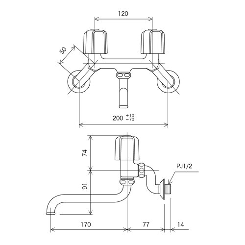 2ハンドル混合栓