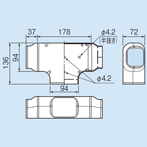 因幡 LDT−90−I T型ジョイント