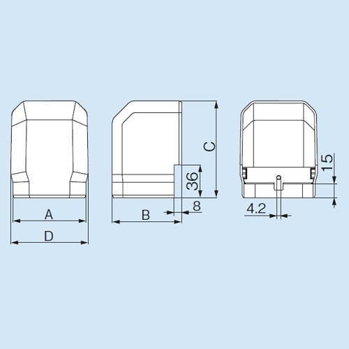 MCOM−75−W 立面アウトミニコーナー
