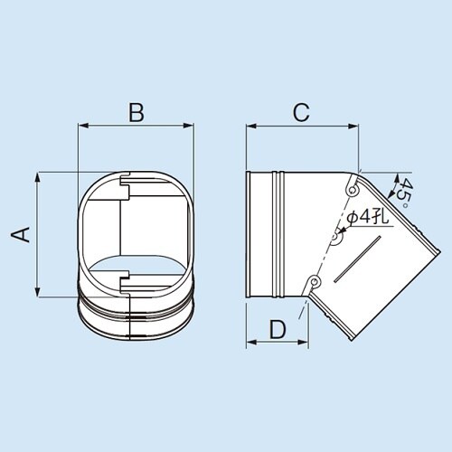 SKF−100−I スリムコーナー平面45°