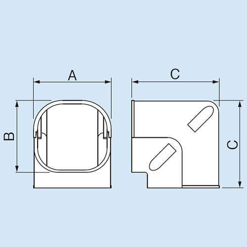 ミニスリムコーナー立面90°