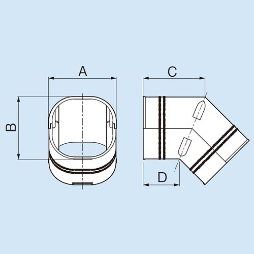 SCF−100−I スリムコーナー立面45°