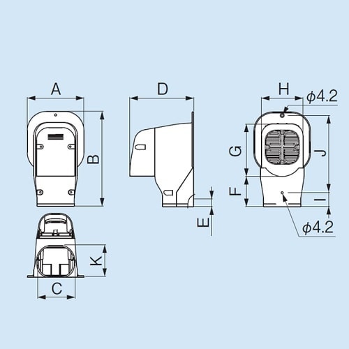 LDWK−70S−B 換気式ウォールコーナー