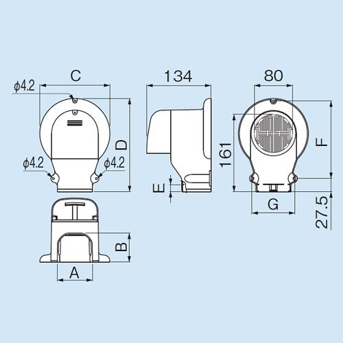 LDWX−70−B ウォールコーナー換気式
