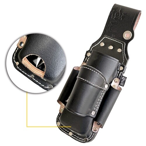 黒革板金鋏2段つかみ箸差し