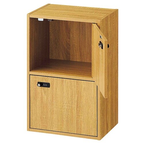 木製簡易ロッカー(ダイヤル錠) 2段