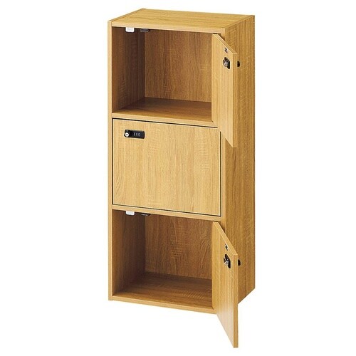 木製簡易ロッカー(ダイヤル錠) 3段