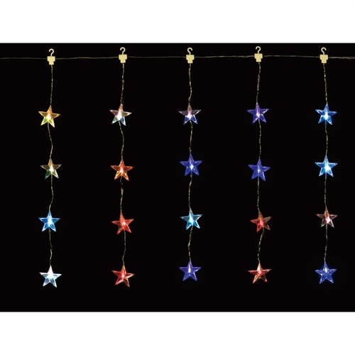 LED20連スターカーテンライト レインボー