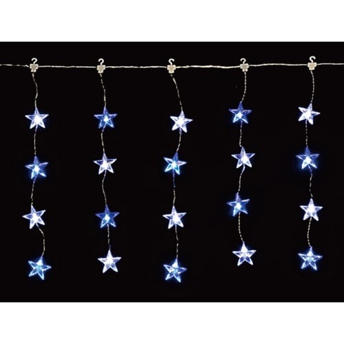 LED20連スターカーテンライト ホワイト/ブルー