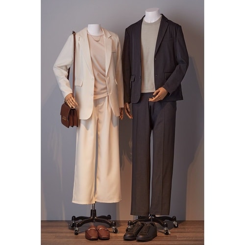 軽量ABS製 紳士腕付きトルソー キャスター付き