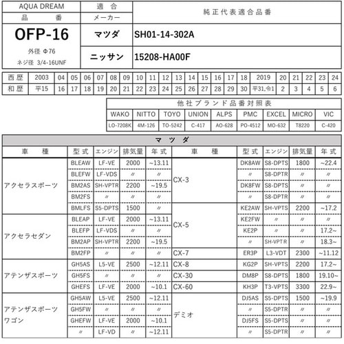 PLATINUM オイルフィルター