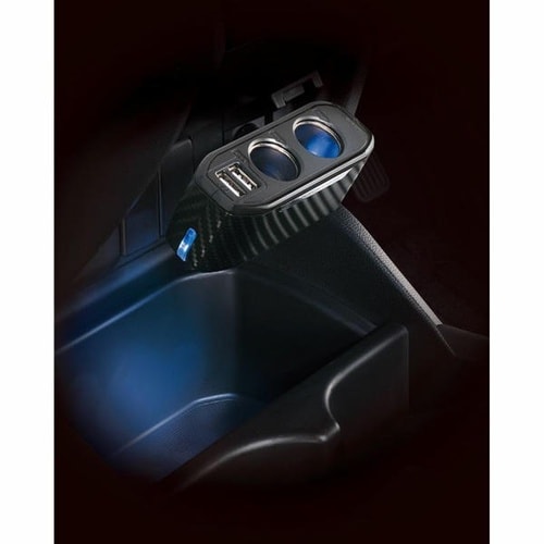 ソケット 2連ダイレクト 2USB 2.4A カー