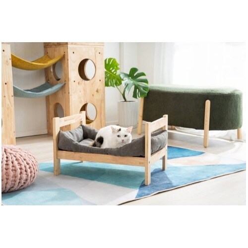 天然木を使用した猫家具 ベッド (積み重